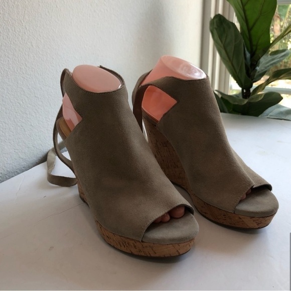 MARC FISHER open toe tie up tan espadrille shoes - Picture 14 of 16